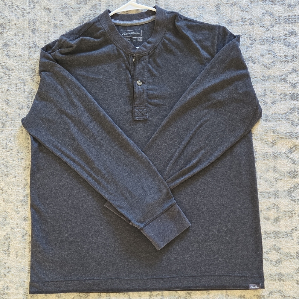 Eddie Bauer Dark Gray Long Sleeve Henley